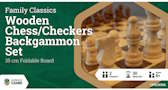 LPG Classics Wooden Folding Chess/Checkers/Backgammon Set 35cm
